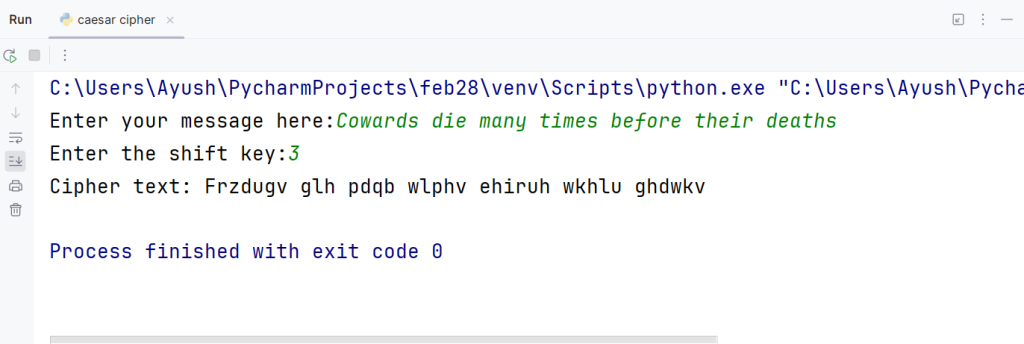 caesar cipher